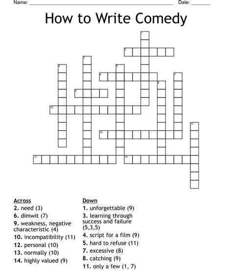 comedian crossword